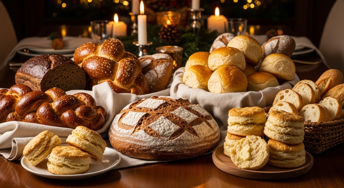 Festive Holiday Rolls, Biscuits, and Breads